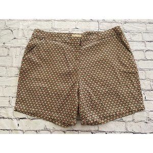 Dept 222 Womens Shorts Squares Diamond Print Beige Pink‎ Brown Bermudas Size 16W